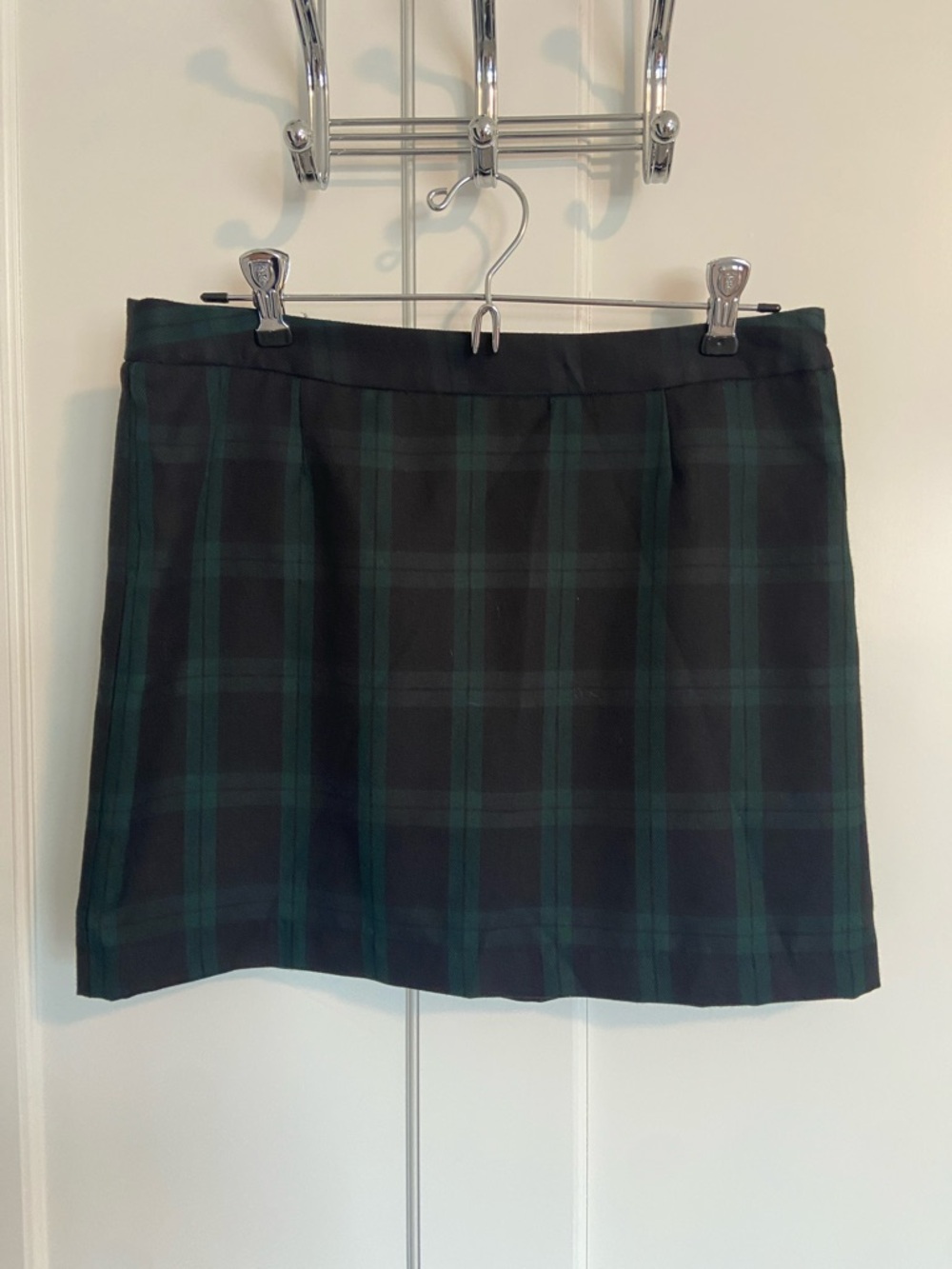 GAP Black and Dark Green Plaid Mini Skirt